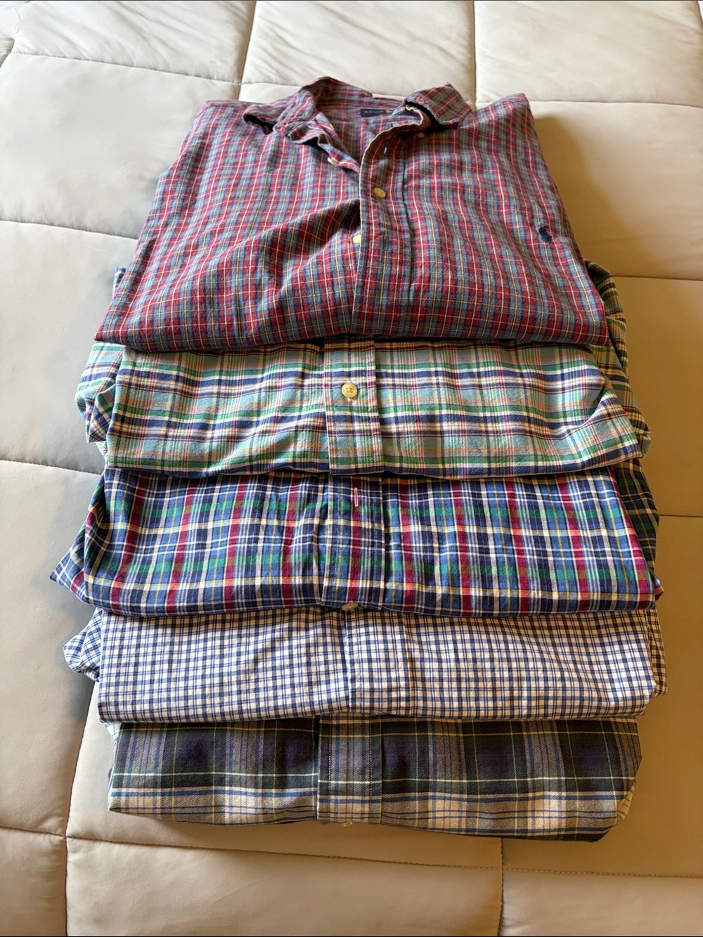 Ralph Lauren Men's Plaid Button-Down Shirts - BUNDLE of 5